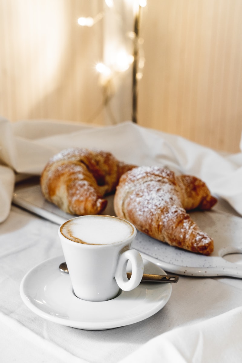 Fresh croissant with coffee