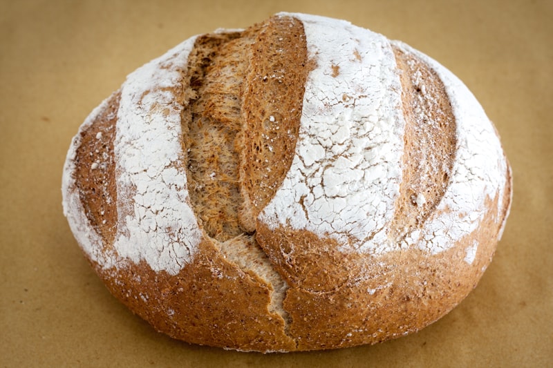 Fresh bread on cutting board