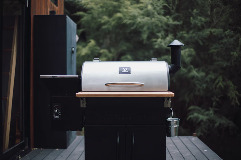 Outdoor kitchen island with bar seating