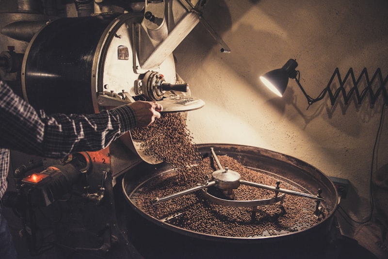 Coffee beans drying on raised beds in Ethiopia