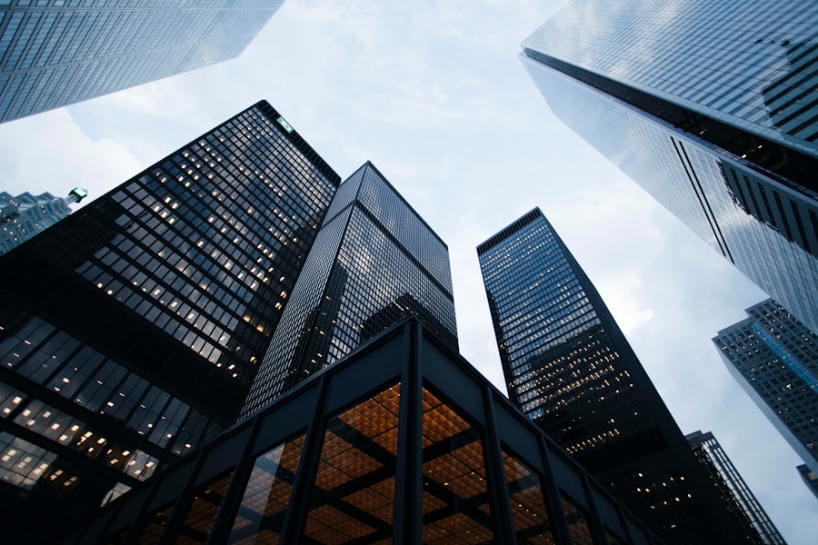 Modern commercial building with clean architectural lines