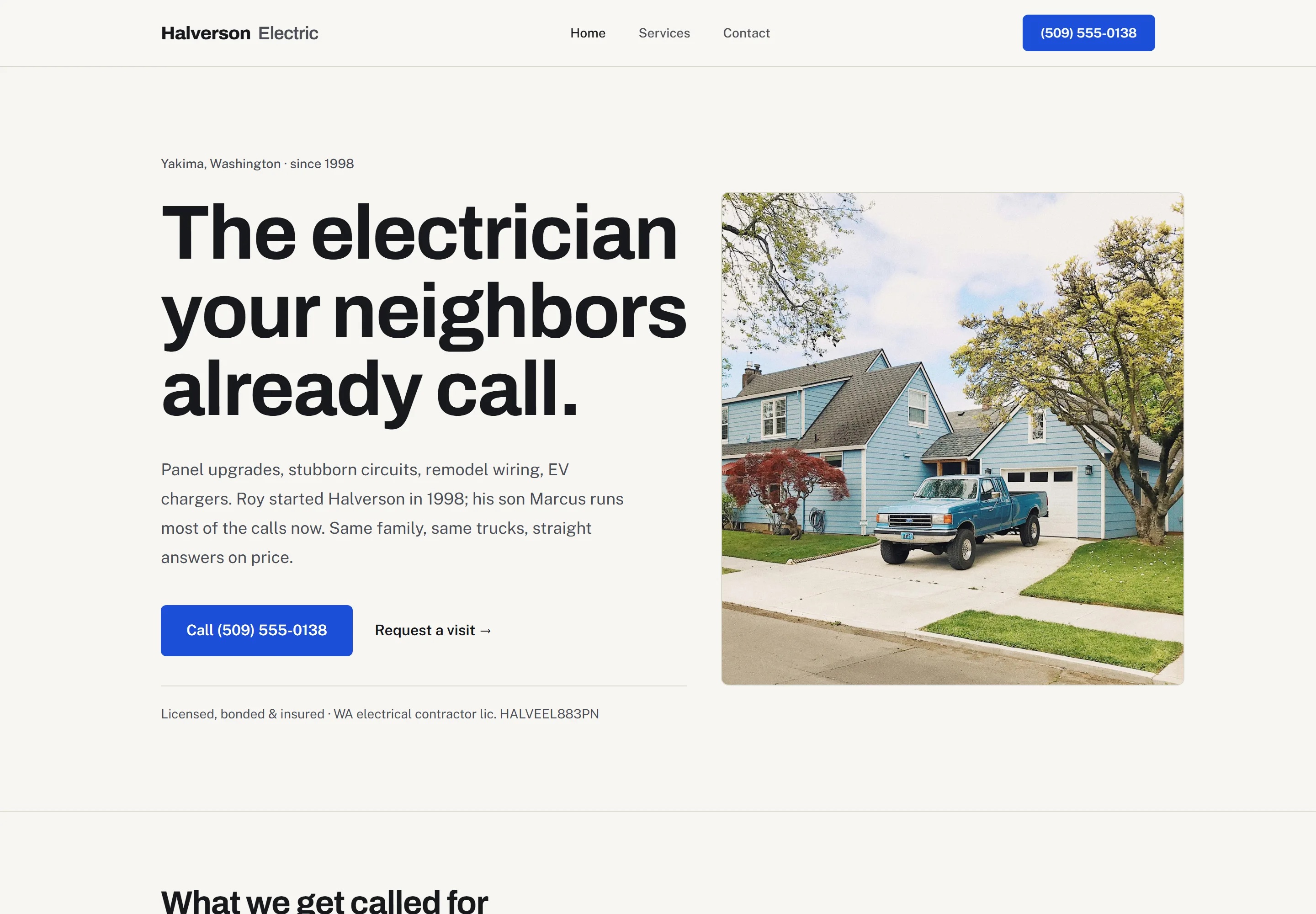 Halverson Electric website preview