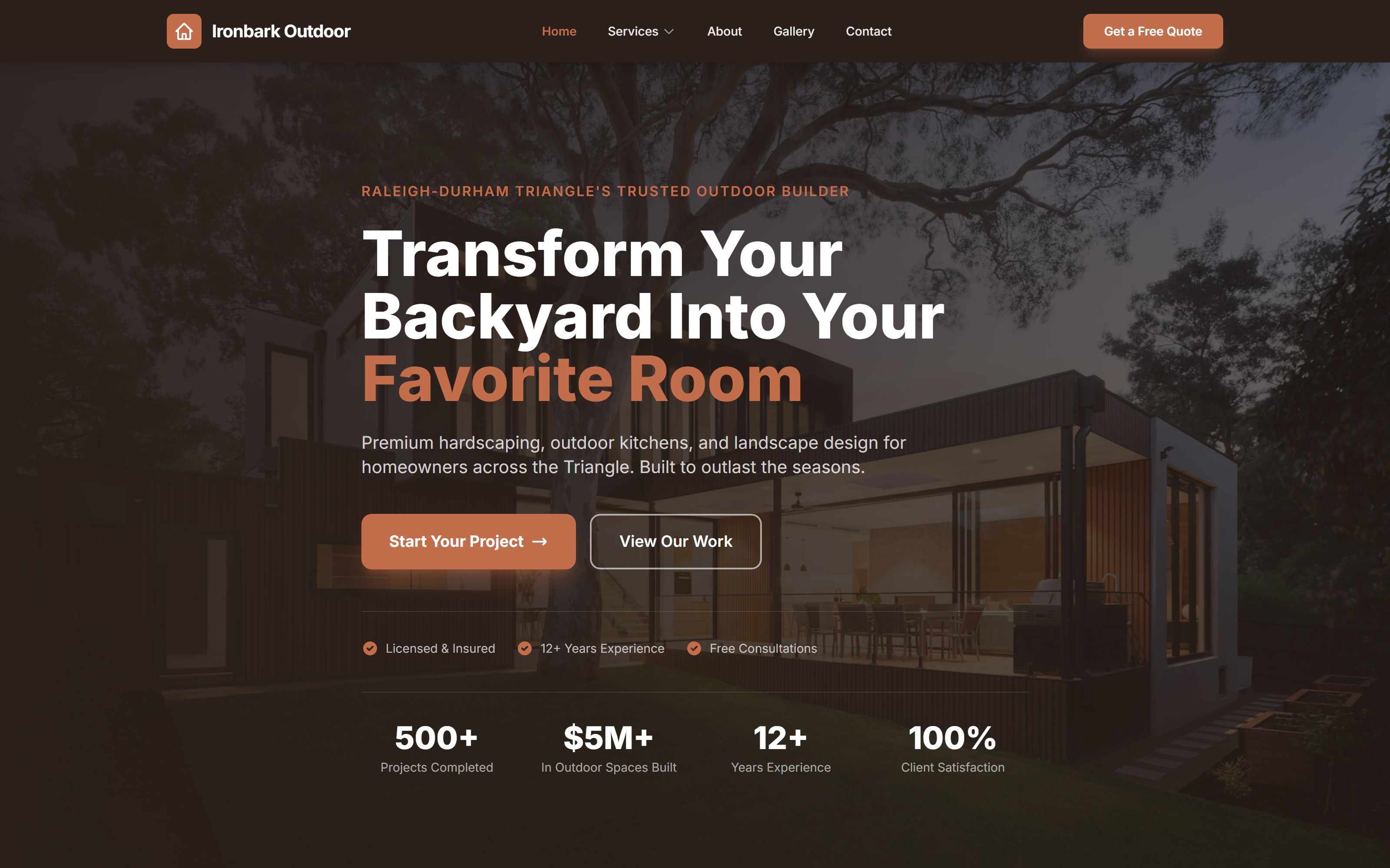 Ironbark Outdoor website preview