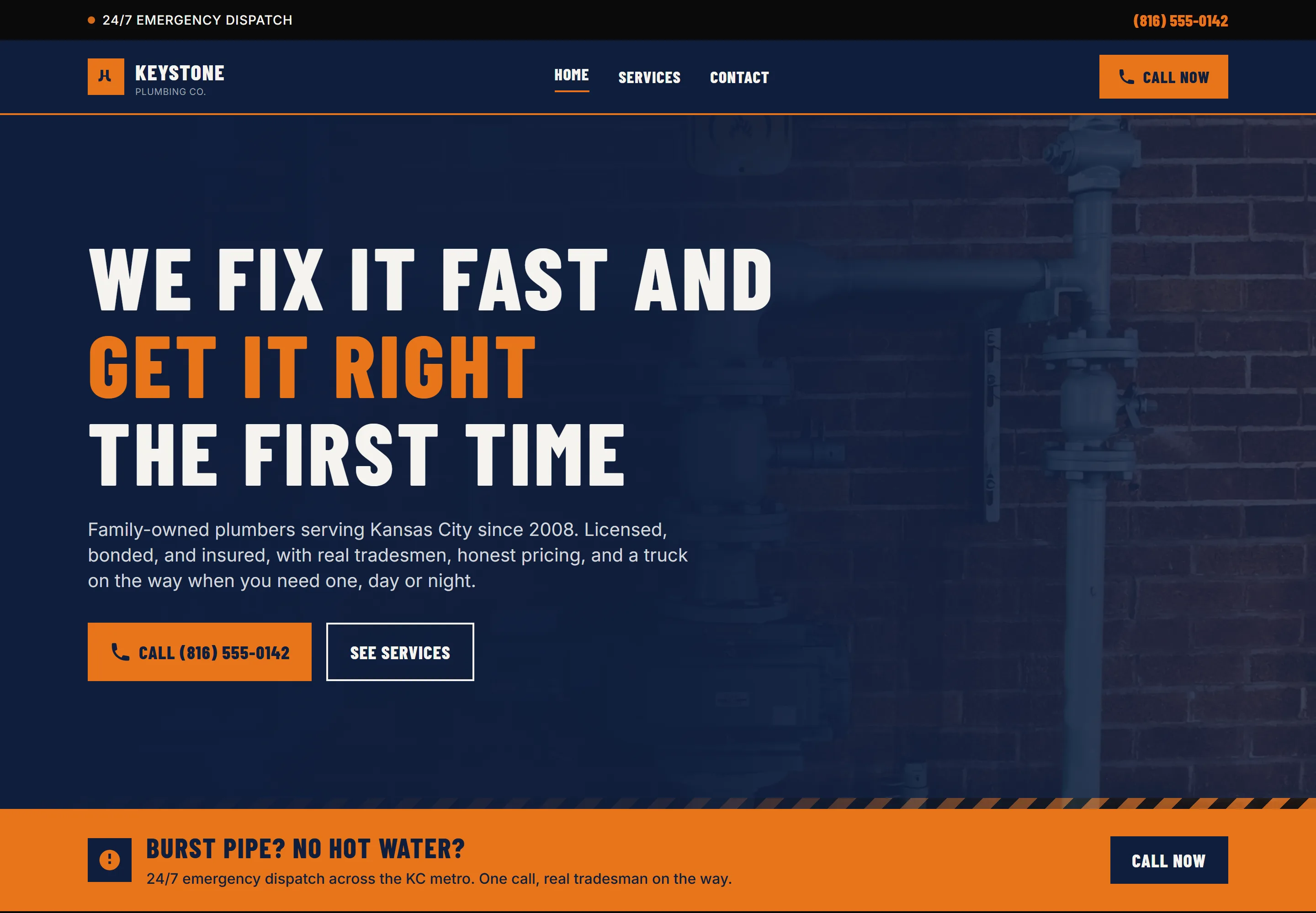 Keystone Plumbing Co. website preview
