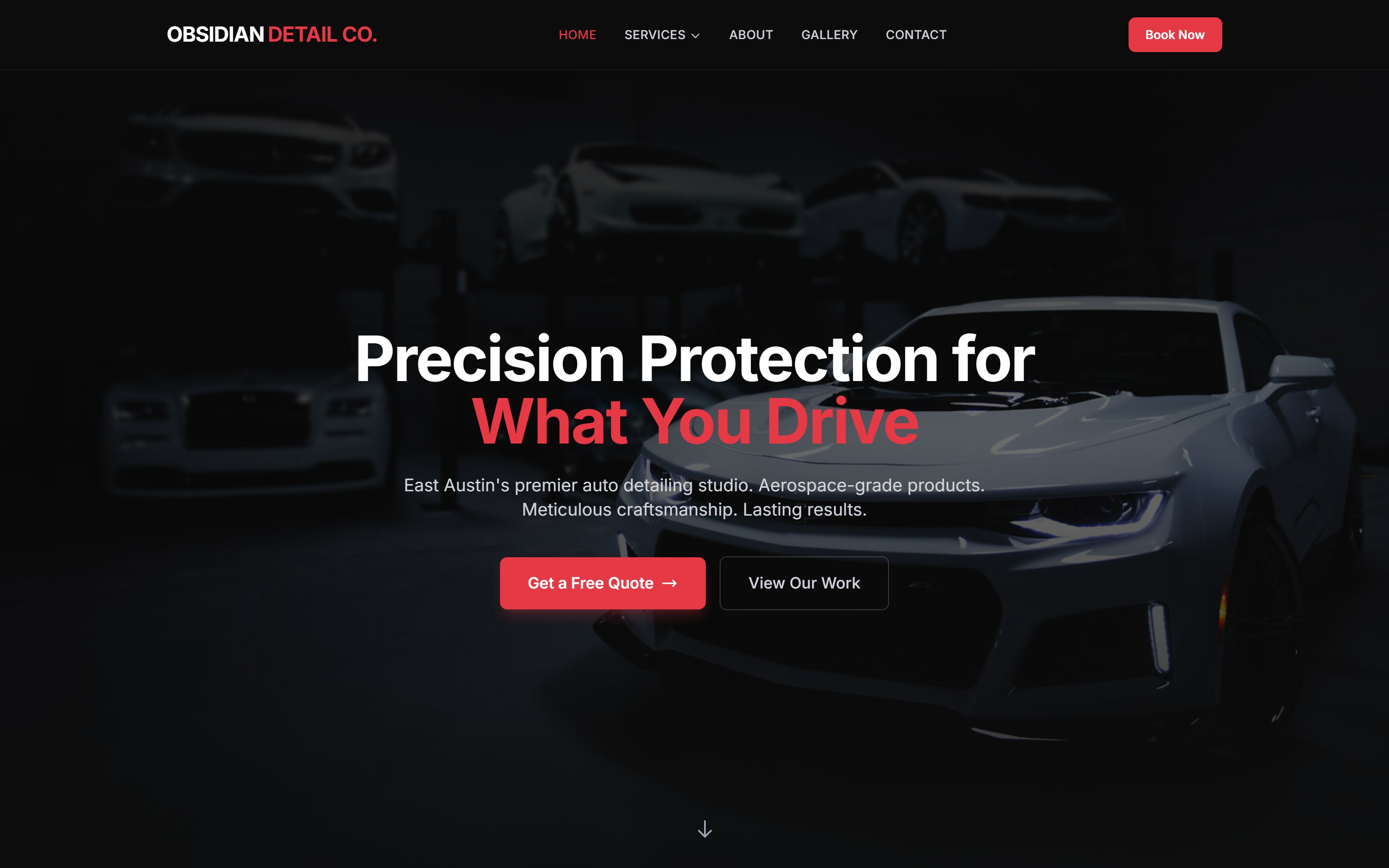 Obsidian Detail website preview