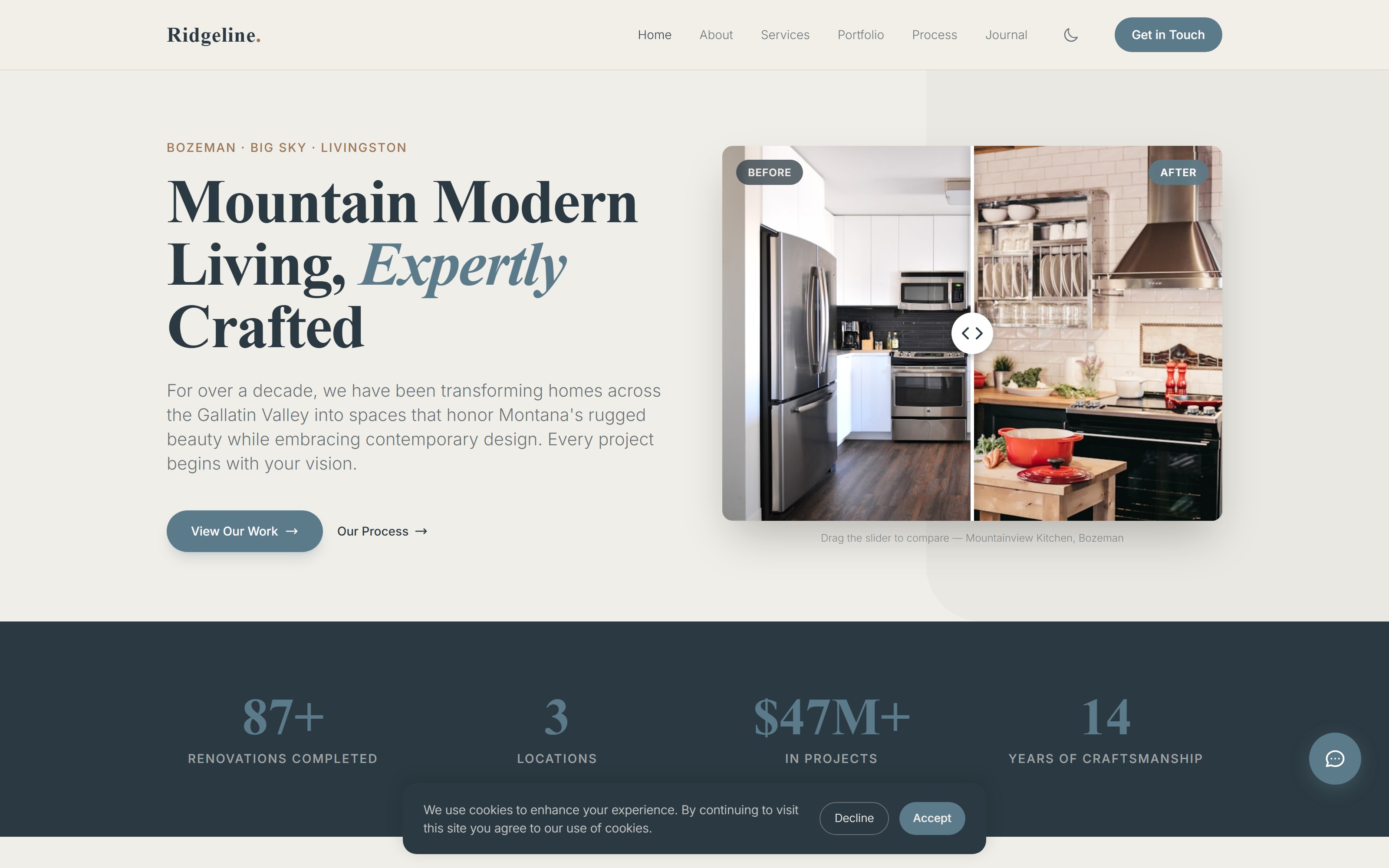 Ridgeline Renovations website preview