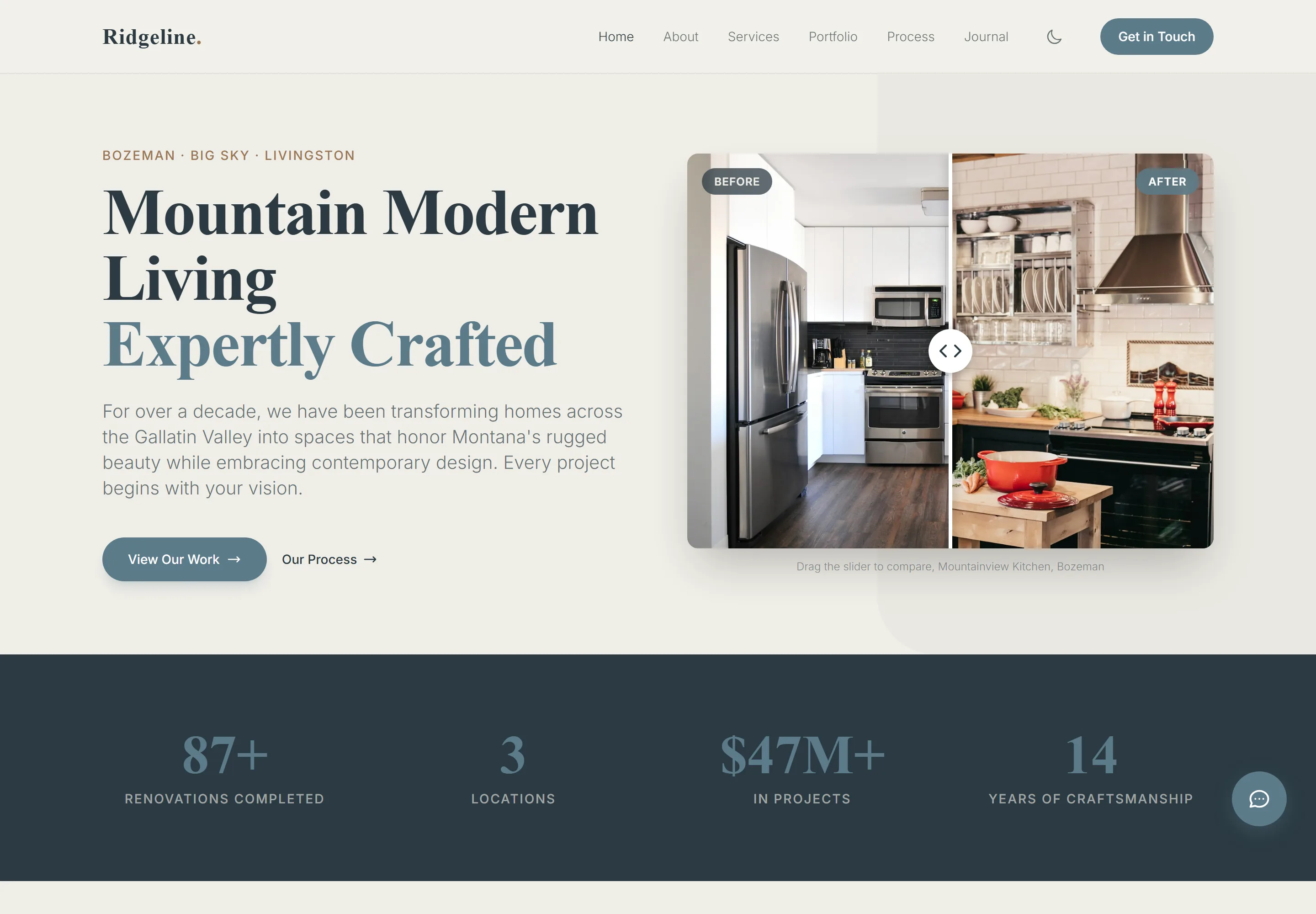 Ridgeline Renovations website preview