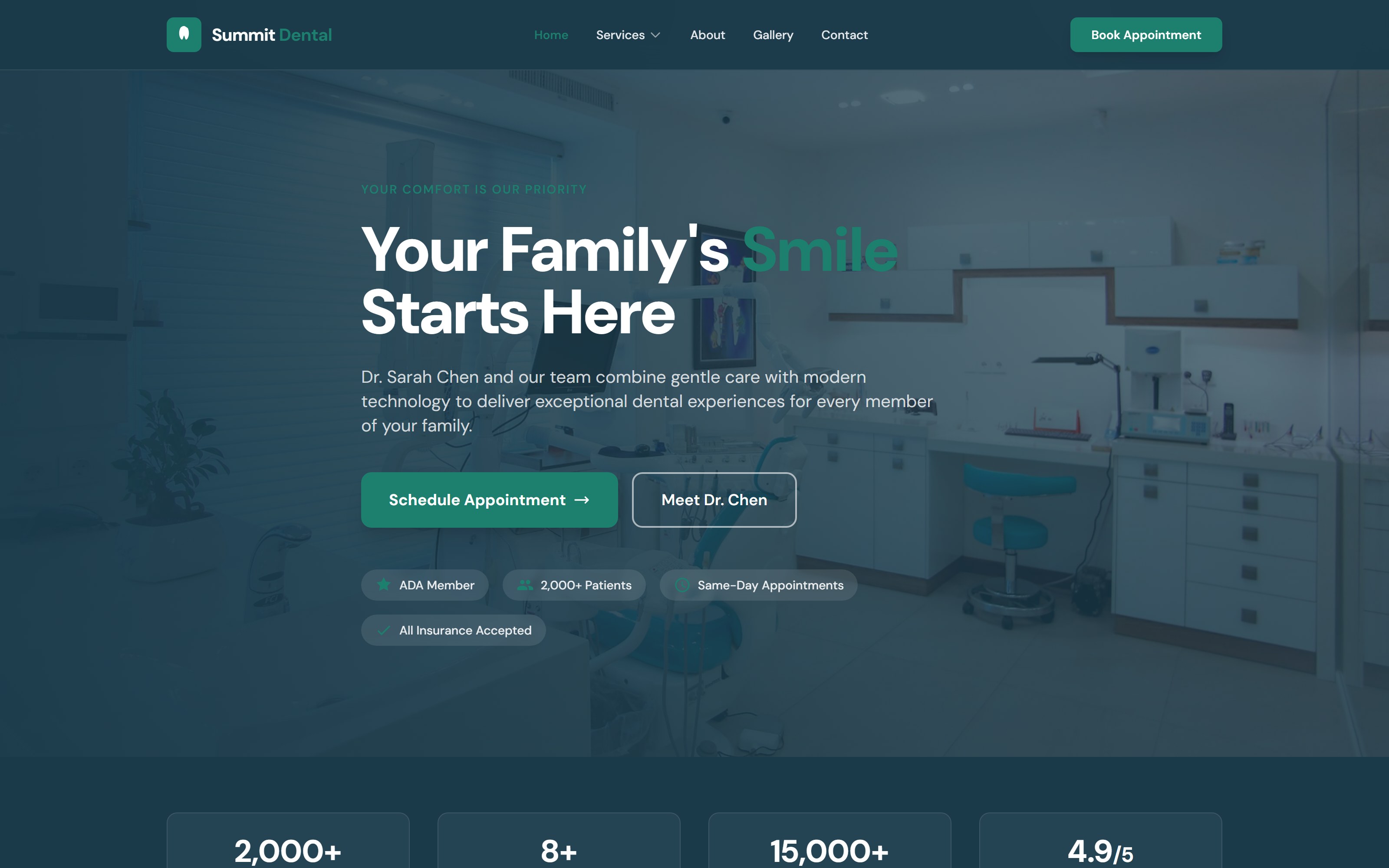 Summit Dental website preview