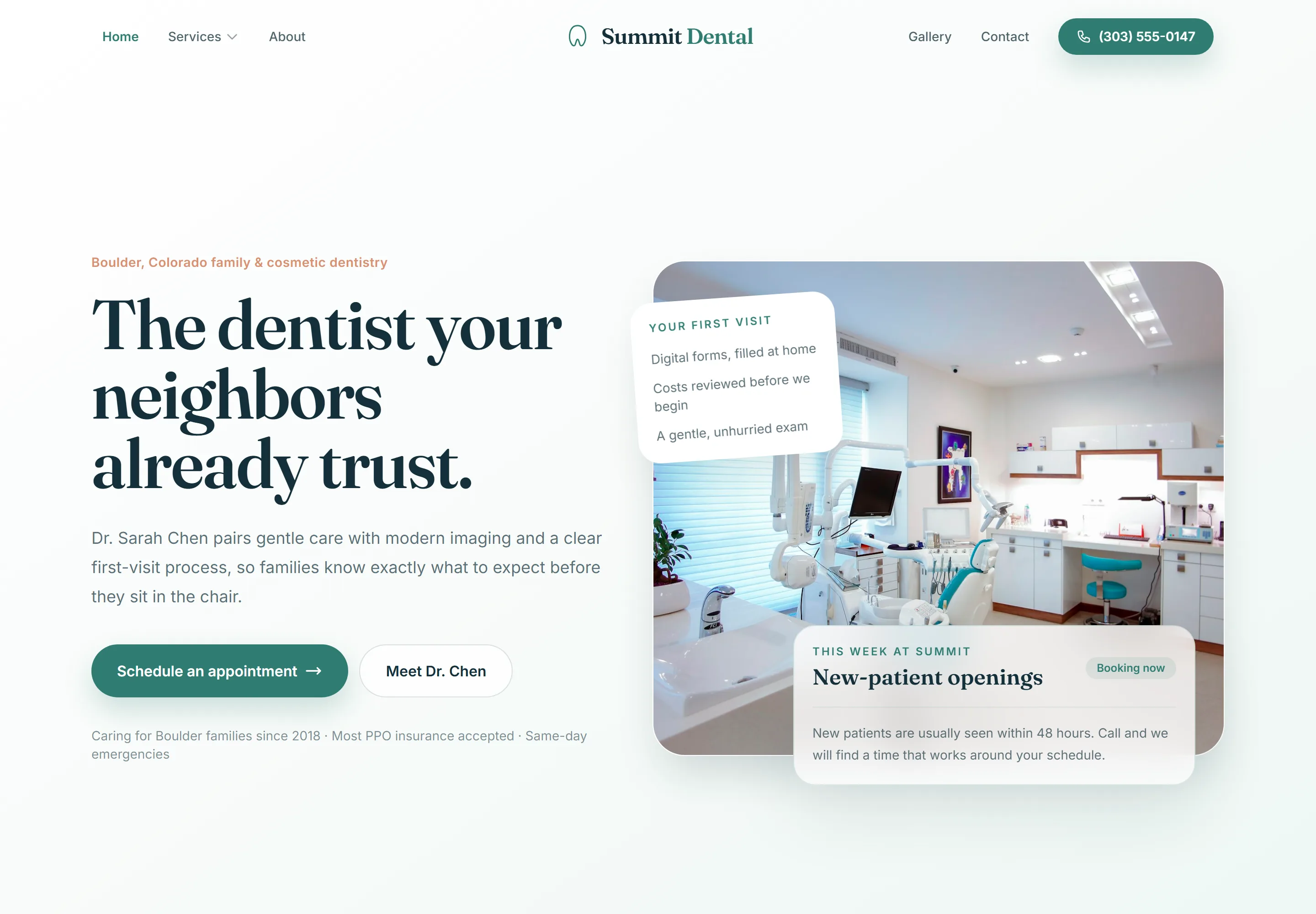 Summit Dental website preview