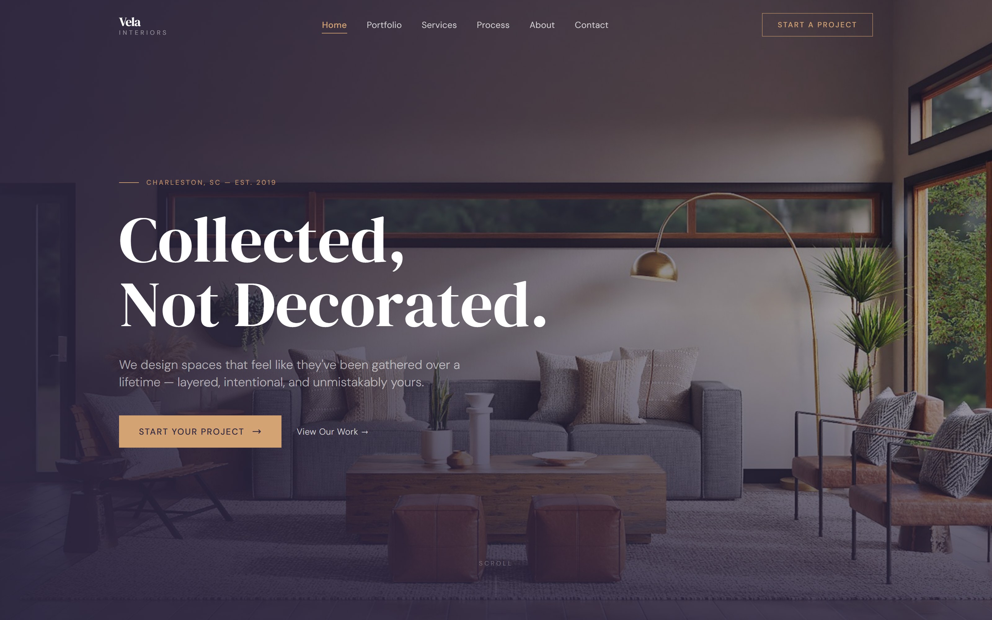 Vela Interiors website preview